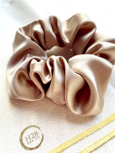 Pack of silk Scrunchies - Gold
