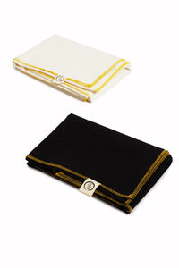 Natural silk hair towel. Black color (50cm x 1m)