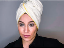 Charger l&#39;image dans la galerie, Set de serviettes en soie naturelle : Serviette cheveux et serviette démaquillante visage
