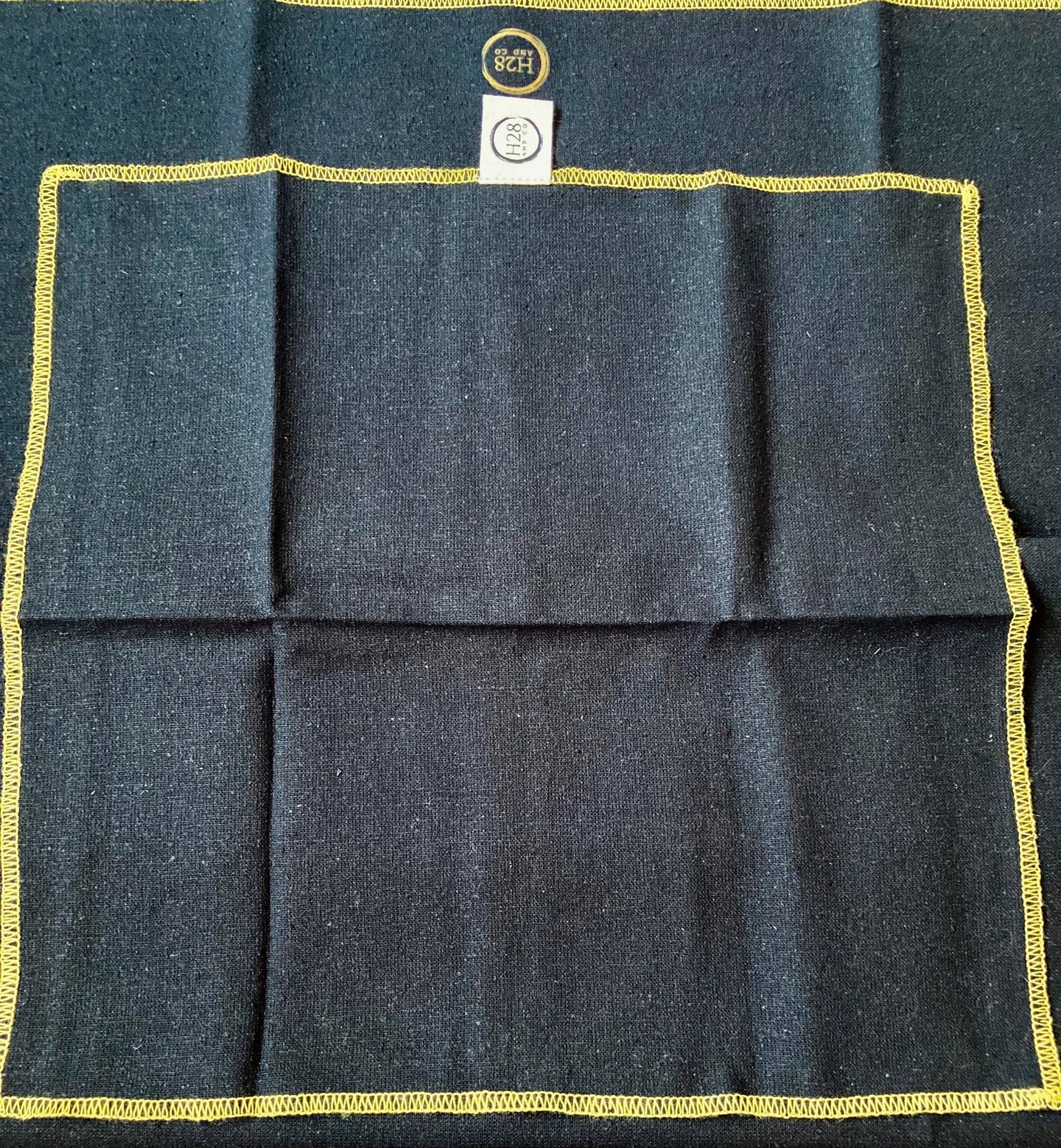 Natural silk face towel. Black color (27x27 cm)