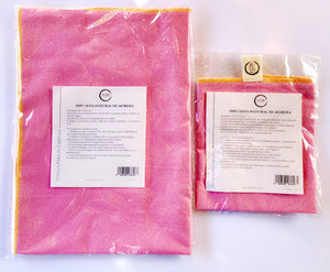 Natural silk towel set: Pink limited edition